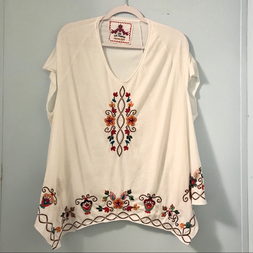 Johnny Was White Embroidered top
